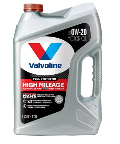 Image of Valvoline Full Synthetic High Mileage with MaxLife Technology SAE 0W-20 Motor Oil 5 QT, Case of 3