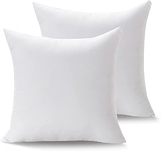 Cushion Insert (Pack of 2, 21" x 21") - Ultra Soft Polyester Filling Throw Pillow Insert for Sofa Bed Couch, 53cm x 53cm White Square Cushion Pad Stuffer Inner Filler - Decorative Pillows