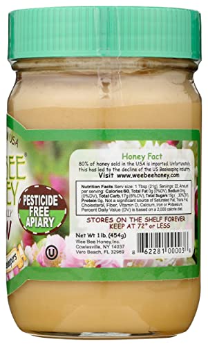 Wee Bee Naturally Raw Honey -- 1 Lb Each #TOP4
