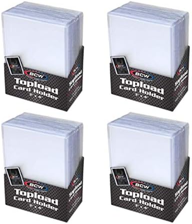 BCW Topload Card Holder for Standard Trading Cards ,3" x 4" ,Up to 20 pts, 100-Count