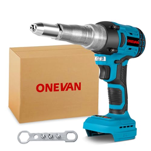 ONEVAN Akku Nietzange Kompatibel mit Makita 18V, 20,000N Nietpistole Bürstenlose Automatischer Elektrische Popnietenzange, für 2.4-5.0 mm Blindnieten (ohne Batterie)