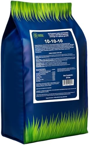 Supply Solutions 10-10-10 Complete Lawn & Garden Granular Fertilizer with Micronutrients – Balanced NPK Plant Food for Soil Health, Blooms & Roots – Safe for Vegetables, Fruits, Lawns (25 Pounds)