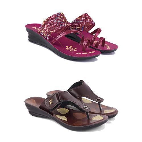 Image of Women's Comfortable Sandal,Casual Lightweight Sandal for Everyday Wear |(2-COMBO)-1949-1963