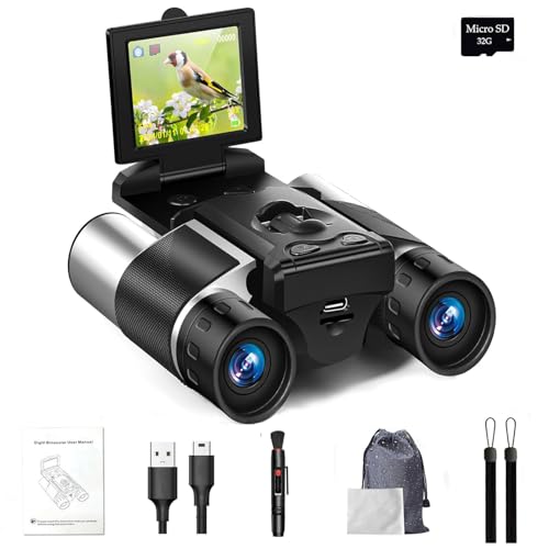 2' LCD HD Digital Binoculars with Camera 10x Optical Zoom 8X Digital Zoom, 32GB 40MP Camera 2.5K Videos Binoculars for Bird Watching, Concerts, Outdoor Adventures