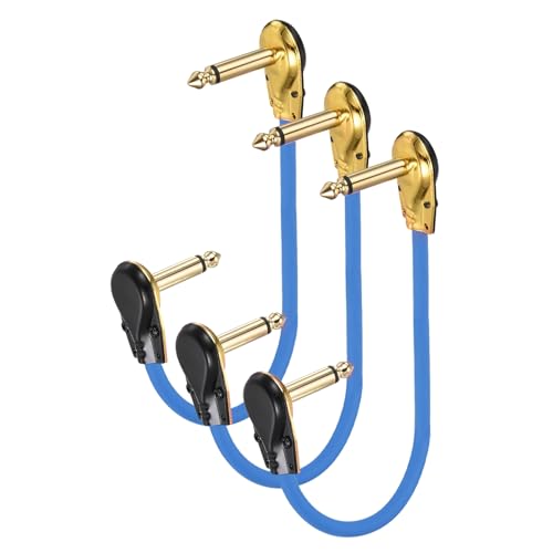 Câbles de raccordement de guitare anti-perte de signal tête plate TS lot de 3