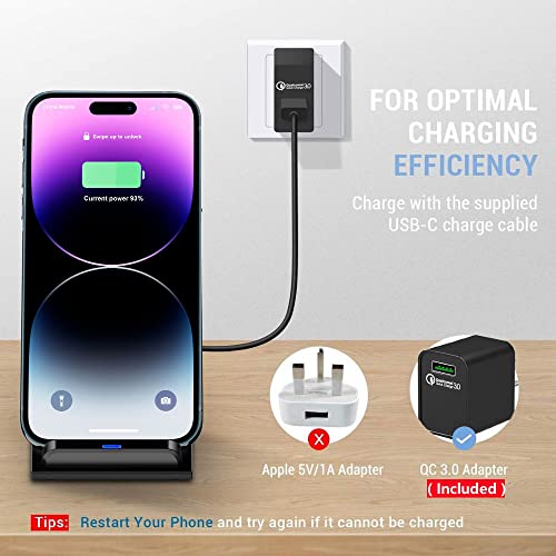 20W Fast Wireless Charger,Wireless Charging Stand Compatible With Iphone 14/14 Pro/13/12 Pro Max/Pro/11/11 Pro/X/8, Phone Charger For Galaxy S23/S23+/S22/S22 Ultra/S21/S20/S10/Note 20,Pixel/Lg Etc #TOP2