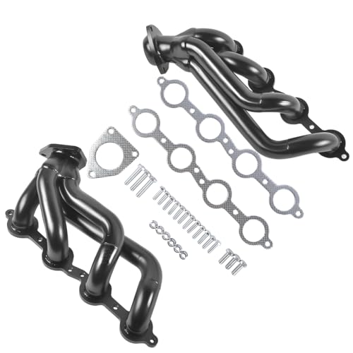 Headers Manifold 1-5/8 in. Mild Steel Replacement for Silverado Sierra Suburban Tahoe Yukon Escalade 2002-2013 4.8L 5.3L 6.0L 6.2L V8