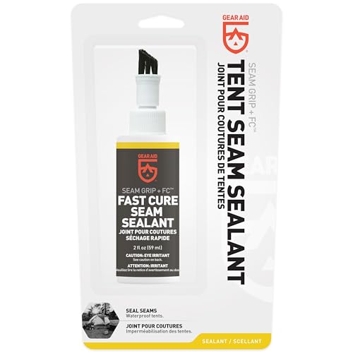 GEAR AID Seam Grip FC Fast Cure Sealant for Sealing Seams on Tents, Rainflies, Shelters, Awnings, Tarps and Pop-ups Made of Nylon, Vinyl, Clear, 2 fl oz - Thumbnail 2