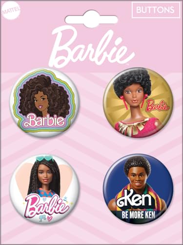 Ata-Boy Barbie - Juego de cuatro botones coleccionables de 1.25 pulgadas