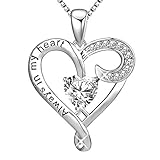 MUATOGIML 925 Sterling Silver Always in My Heart Love Heart Pendant Necklace Women Girlfriend Wife...