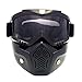 HCMAX Moto des Lunettes de Protection avec Masque Facial Détachable Harley Style Casque Anti-buée Coupe-Vent Équitation des Lunettes de Soleil Cadeau de la Saint-Valentin