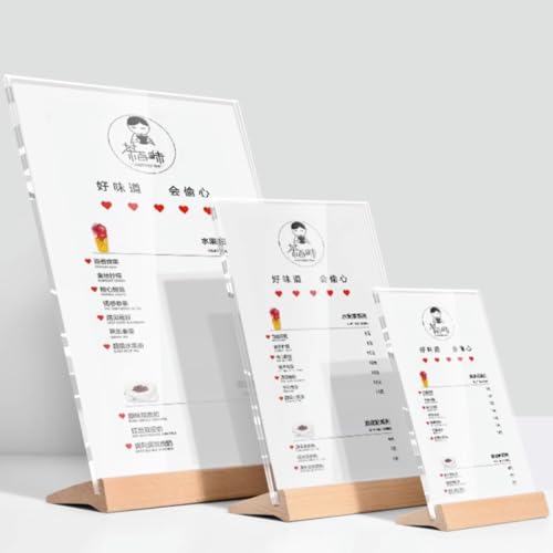 Présentoir de table A4 design bois pour menu et accueil - 6