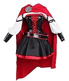 forevercos Ruby Rose Cosplay RWBY 4 Red Dress Cloak Battle Uniform Costume Full Set (Female S)