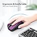 TECKNET Wireless Mouse, 2.4G Ergonomic Optical Mouse, Computer Mouse for Laptop, PC, Computer, Chromebook, Notebook, 6 Buttons, 24 Months Battery Life, 2600 DPI, 5 Adjustment Levels - Purple
