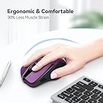 TECKNET Wireless Mouse, 2.4G Ergonomic Optical Mouse, Computer Mouse for Laptop, PC, Computer, Chromebook, Notebook, 6 Buttons, 24 Months Battery Life, 2600 DPI, 5 Adjustment Levels - Purple - Image 4