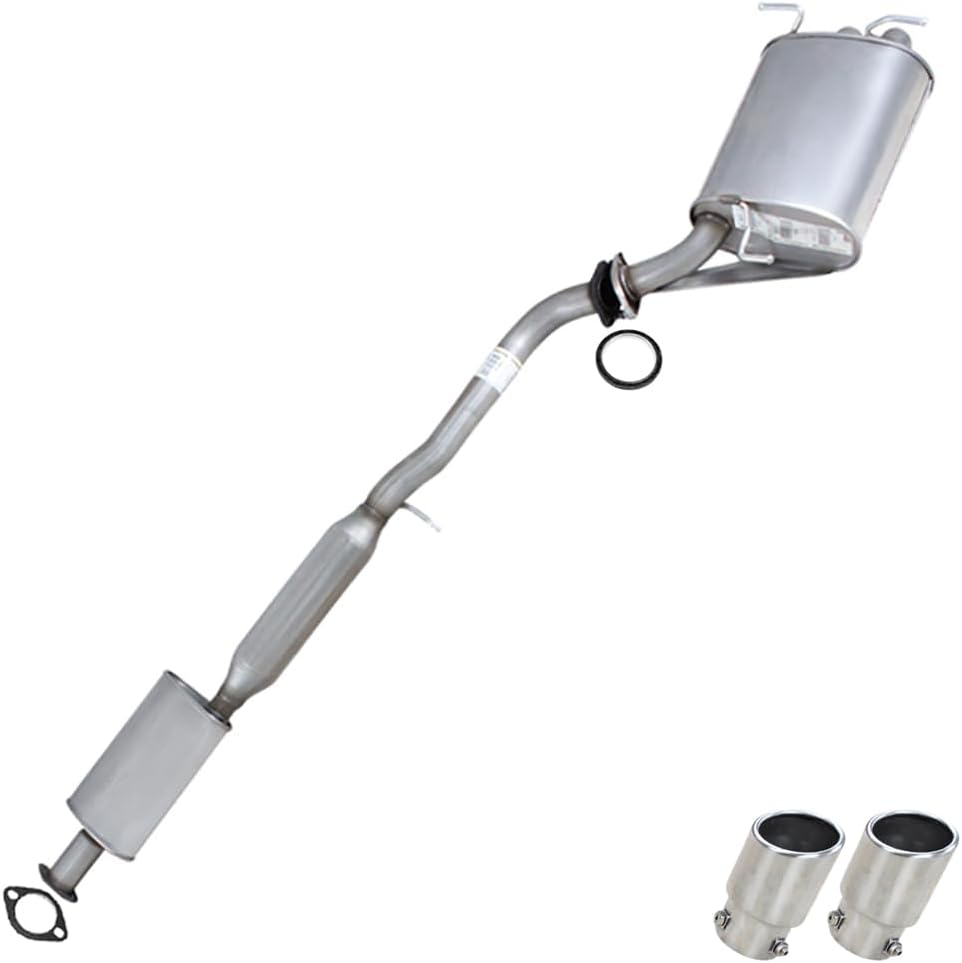 Northeastern Exhaust | Stainless Steel Resonator, Muffler Exhaust System Kit Compatible for Infiniti G35 2003-2004 3.5L | Sedan RWD | Free Gaskets and Tips Included