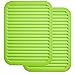 ME.FAN 9" x 12" Big Silicone Trivets - Multi-purpose Silicone Pot Holders, Spoon Rest and Kitchen Table Mat - Insulated, Flexible, Durable, Non Slip Hot Pads and Coasters (2 Set) Green