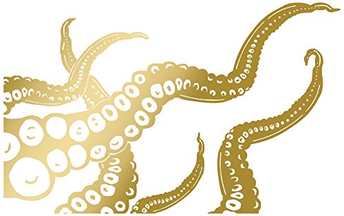 Decal house octopus tentacles wall decal, gold