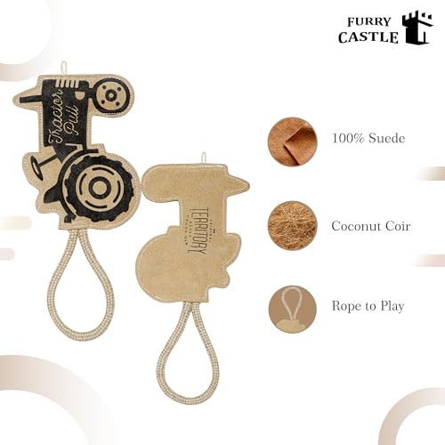 Image of Dog Toys Leather Tractor Shape Perfect for Pets-Dog & Cats (Pack of 1, Tan)