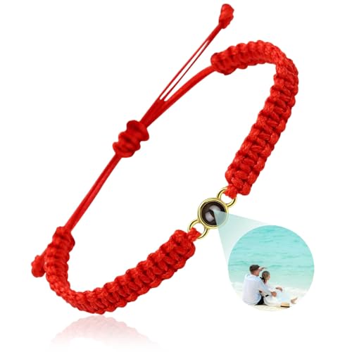 Igemy - Pulsera de fotos personalizada, con imagen de proyección, pulsera con foto en el interior, regalo fotográfico personalizado, mujer, hombre, pareja, novio o familia, regalos cumpleaños, Nailon