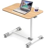 ETHU Overbed Table with Wheels, Rolling Tray Table, Hospital Bed Table, Adjustable Overbed Bedside...