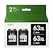 ejet Remanufactured Ink Cartridge Replacement for HP 63XL 63 XL, High Yield Work with OfficeJet 3830 4650 5255 Envy 4520 4512 4516 Deskjet 1112 3630 3634 3632 2132 Printer (2 Black)