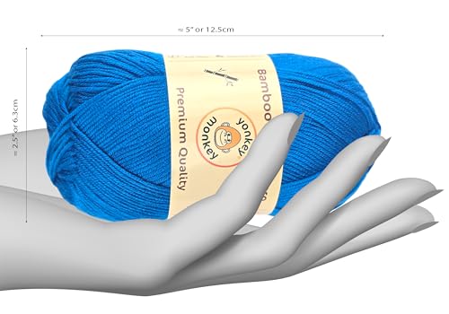 Image of 10-Pack of Yonkey Monkey 500 Grams Yarn - 70% Rayon derived from Bamboo, 30% Cotton - Imported - Blue 9056