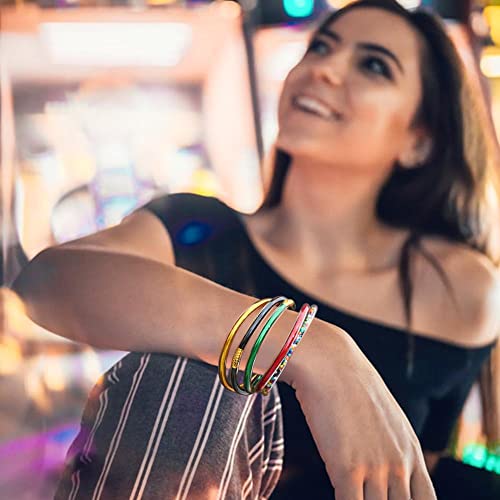 Sither Glitter Jelly Bangles Bracelets Set For Women And Girls Color Silicone Bracelets Sparkling Fashion Glitter Bracelets For Halloween Party Christmas Gift (Red) #TOP5