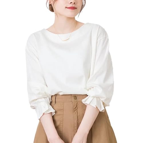 [atONE] ATK-0004 [アットワン] タックスリーブ カットソー くしゅくしゅ袖 ボリューム袖 レディース FREE オフホワイト