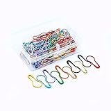 100 Pieces Safety Pins, Bulb Stitch Markers 10 Colors Assorted Metal Calabash Pins Pear Shape Knitti