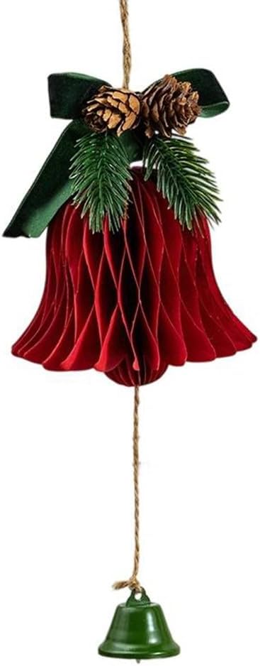 Christmas Hanging Ornaments – Paper Ball Lanterns with Accents Festive Party Decor, Wedding, New Year & Baby Shower (Reusable, Assembly, Tissue Paper)(010)