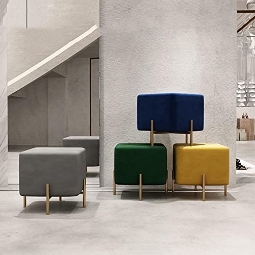 Ottomans pour la chambre et assise d'appoint jaune - 5
