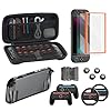 Switch 2 Accessories Bundle for Nintendo, 16 in 1 Game Kit: Carrying Case, Two Screen Protector with Alignment Frame, Steering Wheel for Mario Kart, Grip for joycon Controller Console Protective Cover