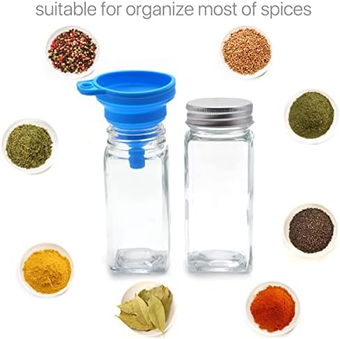 AyeVision 12pcs Glass Spice Jar 120ml Kit, 4oz Spice Dispenser Bottle Seasoning Condiment Storage Container Spice Shaker Kit Organizer with Lids Labels (4, Rectangular, 12, UK6901010)