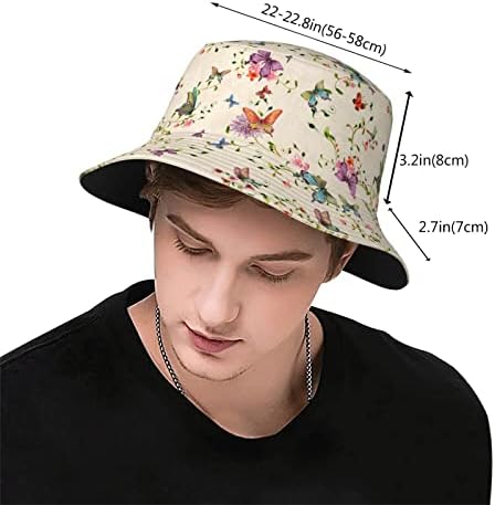Vintage Butterfly Bucket Hat Packable 