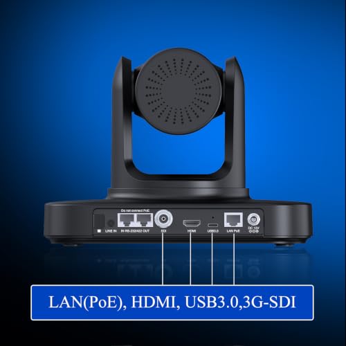 Image of PTZ Camera 4K60fps with 20X Optical Zoom,AI Auto Tracking(Gen3), USB3.0 /LAN /HDMI /3G-SDI Live Streaming Camera for Church Worship, Work with Vmix,Zoom,OBS,YouTube Livestream