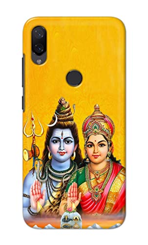 Image of PRINTFIDAA Lord Shiva Parvati Yellow Background Printed Designer Hard Back Case Cover for Xiaomi Mi Play -(TY) MVN1008