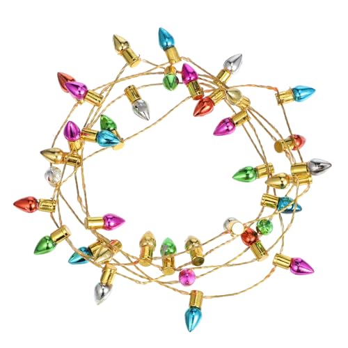 ABOOFAN Cadena Micro Luces De Cadena Exterior Decoraciones Luz De La Estrella De Navidad Luces Navideñas para Casa De Muñecas Mini Guirnalda De Luces Solar Miniatura El Plastico Colorful