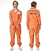 Prisoner Jumpsuit Men Women Orange Prisoner Costume Halloween Inmate Costume Adult Prison Criminal Outfit Jail Uniform