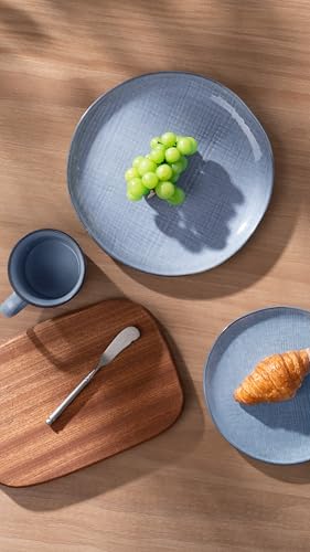 famiware Moonlight Dinner Plates Set of 6, 10.5 Inch Plates Set, Serving Dish Sets for Kitchen, Stoneware Dinnerware, Plate for Housewarming, Wedding, Microwave and Dishwasher Safe, Blue