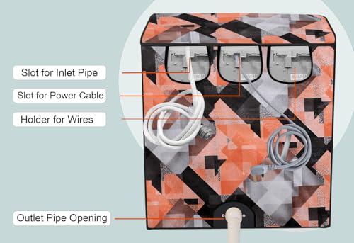 Image of Stylista PVC Washing Machine Cover Compatible for GODREJ 7KG Semi-Automatic Top Loading WS 700 CT, Chekered Pattern Orange