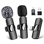Micro Cravate sans fil pour iPhone/Telephone Android/Ordinateur Portable, Microphone à revers USB C pour enregistrement vidéo, Vlogging, TikTok, YouTube, Réduction du bruit, clip Plug-Play sur Micro