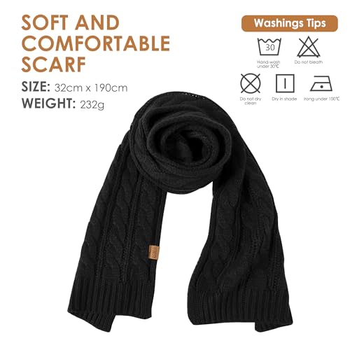 REDESS Women's Big Knit Scarf Winter Warm Long Wrap Cashmere Wool Thick Winter Large Chunky Scarf for Women2