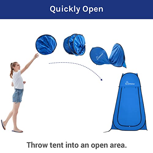 Wolfwise LP250168BU Portable Pop Up Privacy Shower Tent Spacious Changing Room thumb #6
