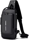 Waterproof Chest Bag USB Crossbody Sling Bag Men Crossbody Bag for Men Anti Theft USB Shoulder Bag Man Cross Body Travel Sling Chest Sports Style Shoulder Bag gallery image