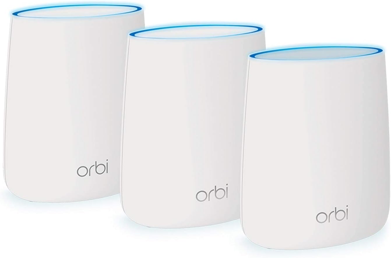 NETGEAR Orbi Ultra-Performance Whole Home Mesh WiFi System - WiFi router and two satellite extender with speeds up to 3Gbps over 7,500 sq. feet, AC3000 (RBK53) (Renewed), tri band