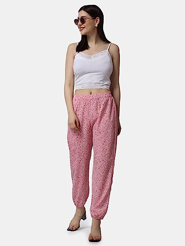 Image of POPWINGS Casual Printed Joggers for Summer || Stylish Women Joggers for Summer || Loose-Fit Pull On Joggers for Women || Women Joggers Pants for Summer