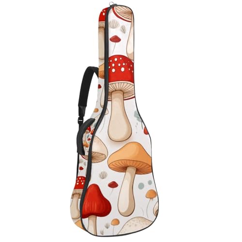 Housse guitare acoustique à motif champignon coloré de 41 pouces imperméable
