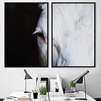 2 Piece Framed Canvas Wall Art Horse Portraiture Canvas Prints Home Artwork Decoration for Living Room,Bedroom - 16