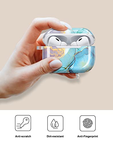 JIAXIUFEN for Airpods Pro 2nd Generation Case Cover Gold Glitter Marble Design Protective TPU Skin for Women Girl with Keychain Compatible with AirPods Pro 2019/Pro 2 Gen Case 2022 - Image 4